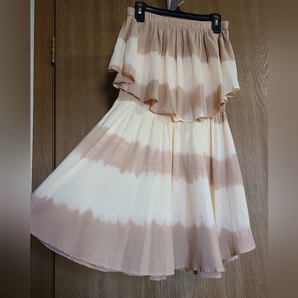 Lulu's Ideal Island Blush Tie-Dye Strapless Dress - Picture 4 of 8